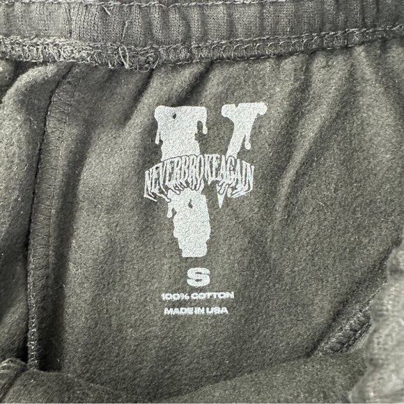 Vlone x Never Broke Again Black 100% Cotton Sweatpants Made in USA Men's Size S - Picture 2 of 10